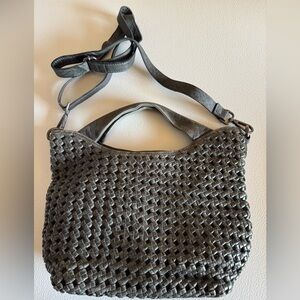 Latico Woven Charcoal/Gray Satchel-Crossbody bag